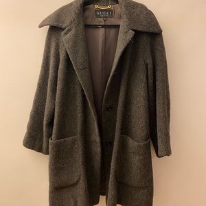 Gucci oversized grey pea coat